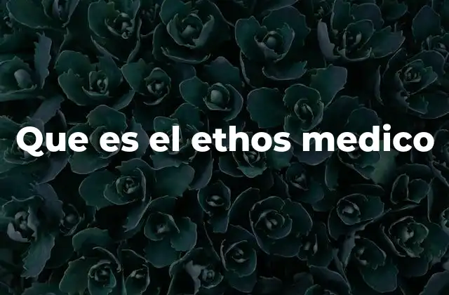 Que es el Ethos Medico