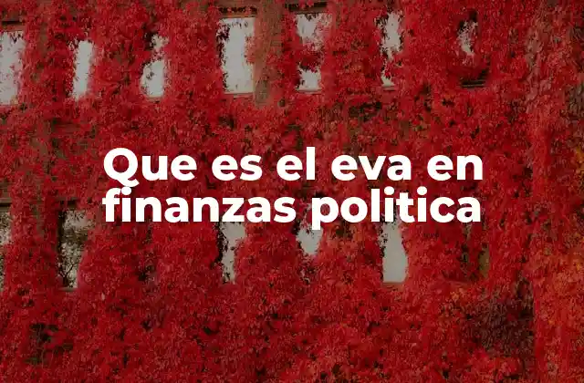 Que es el Eva en Finanzas Politica