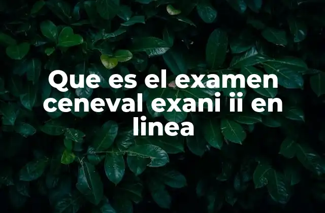 Que es el Examen Ceneval Exani Ii en Linea