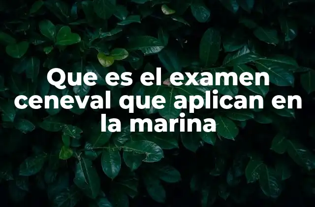 Que es el Examen Ceneval que Aplican en la Marina