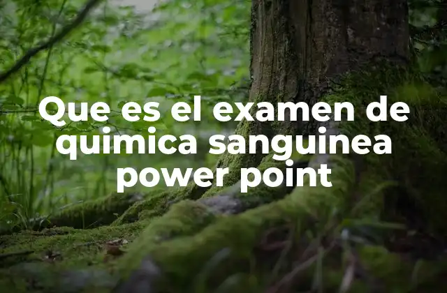 Que es el Examen de Quimica Sanguinea Power Point
