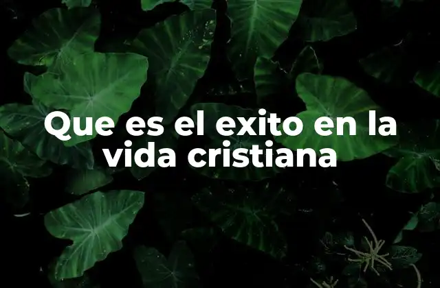 Que es el Exito en la Vida Cristiana