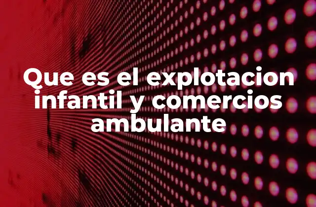 Que es el Explotacion Infantil y Comercios Ambulante 2 El impacto de la explotación infantil en el tejido económico local