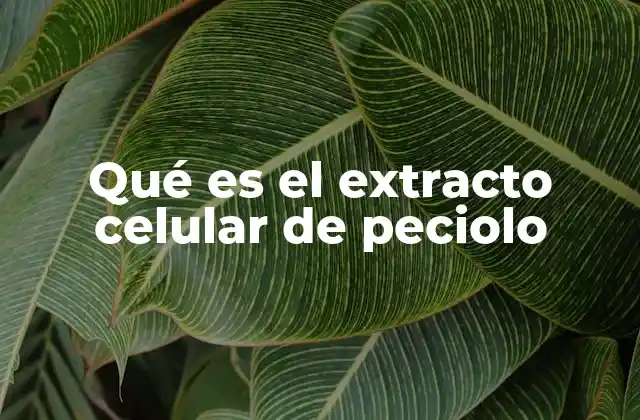 Qué es el Extracto Celular de Peciolo
