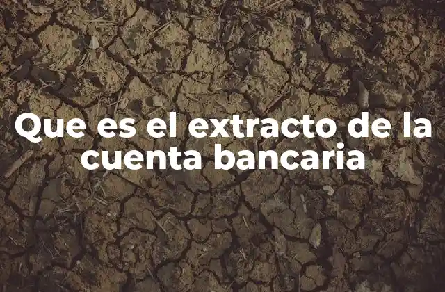 Que es el Extracto de la Cuenta Bancaria