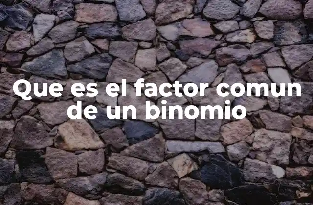 Que es el Factor Comun de un Binomio