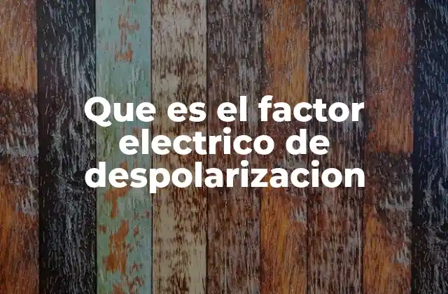 Que es el Factor Electrico de Despolarizacion
