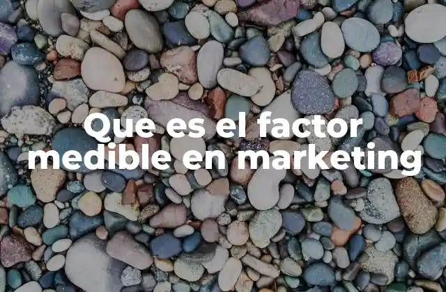 Que es el Factor Medible en Marketing