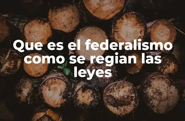 Que es el Federalismo como Se Regian las Leyes