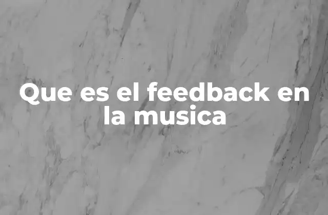Que es el Feedback en la Musica