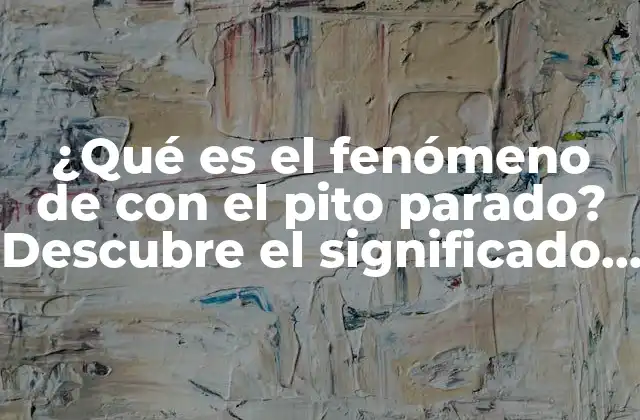 ¿qué es el Fenómeno de con el Pito Parado? Descubre el Significado y la Importancia de Esta Expresión Coloquial