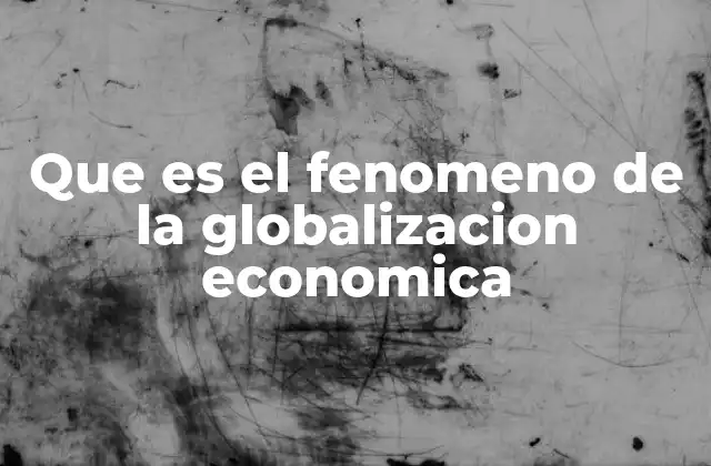 Que es el Fenomeno de la Globalizacion Economica