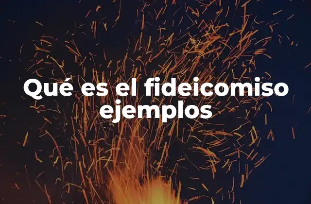 Qué es el Fideicomiso Ejemplos