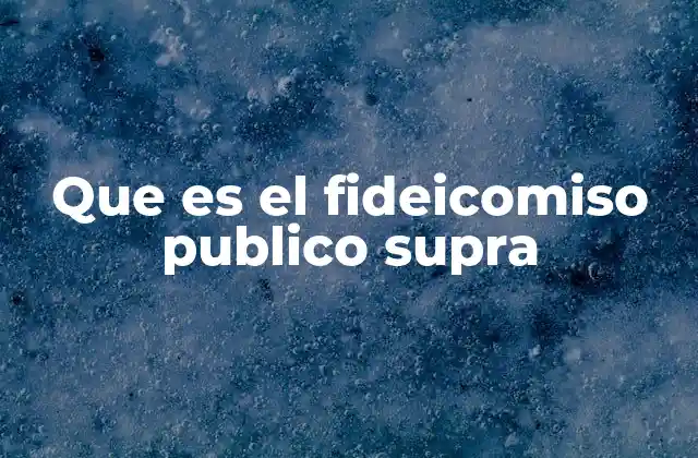 Que es el Fideicomiso Publico Supra