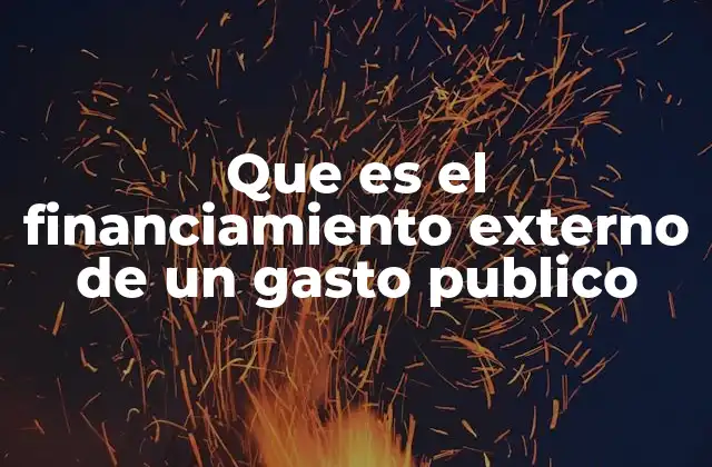 Que es el Financiamiento Externo de un Gasto Publico