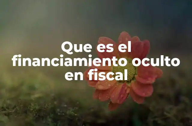 Que es el Financiamiento Oculto en Fiscal