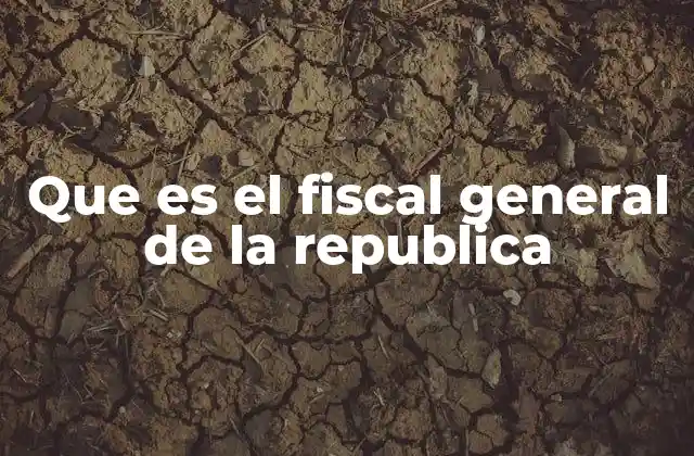 Que es el Fiscal General de la Republica