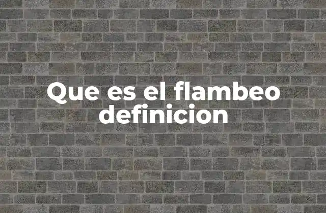 Que es el Flambeo Definicion