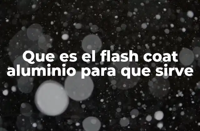 Que es el Flash Coat Aluminio para que Sirve