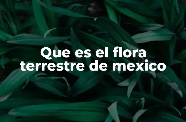 Que es el Flora Terrestre de Mexico