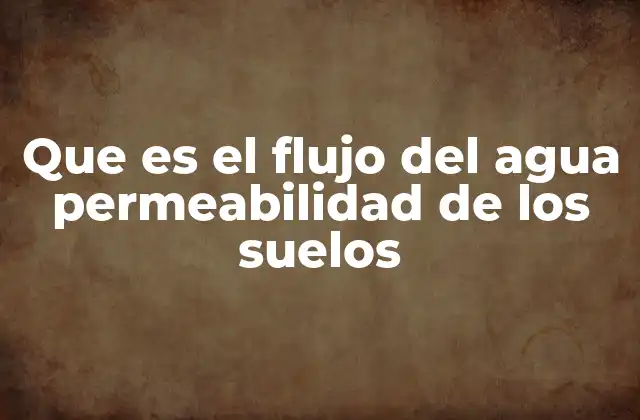 El movimiento del agua en el subsuelo y sus implicaciones