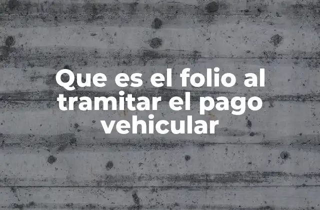 Que es el Folio Al Tramitar el Pago Vehicular