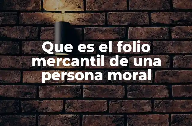 Que es el Folio Mercantil de una Persona Moral