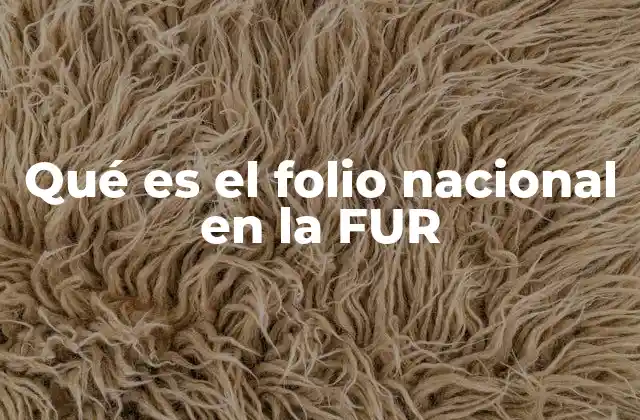 Qué es el Folio Nacional en la Fur