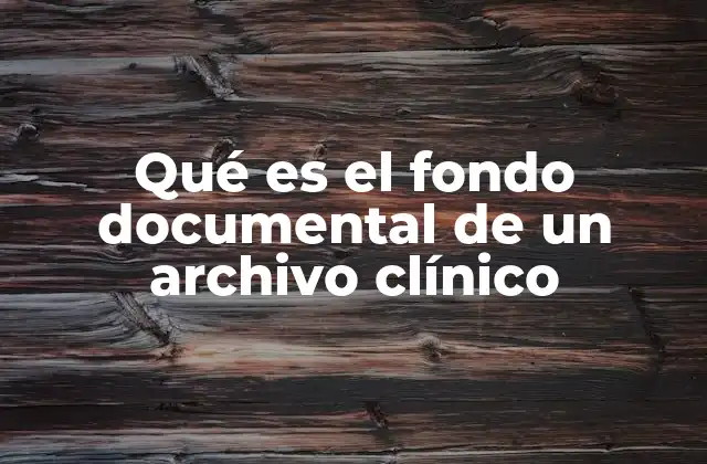 Qué es el Fondo Documental de un Archivo Clínico