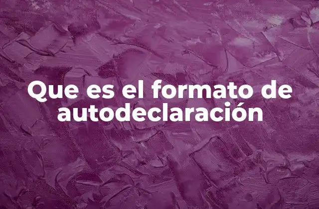 Que es el Formato de Autodeclaración