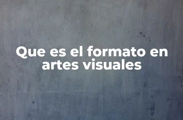 Que es el Formato en Artes Visuales