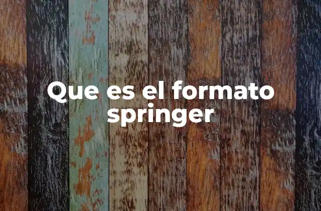 Estructura y características del formato Springer
