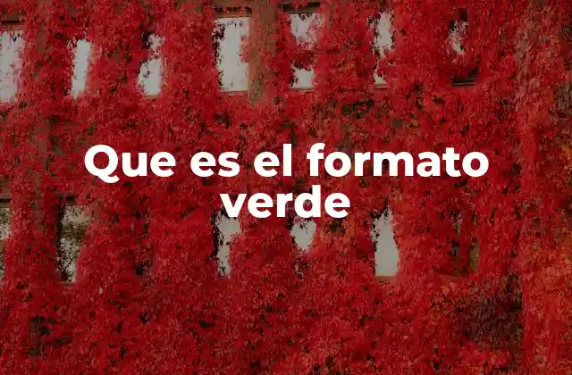 Que es el Formato Verde