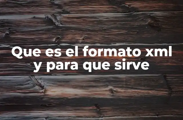 Que es el Formato Xml y para que Sirve