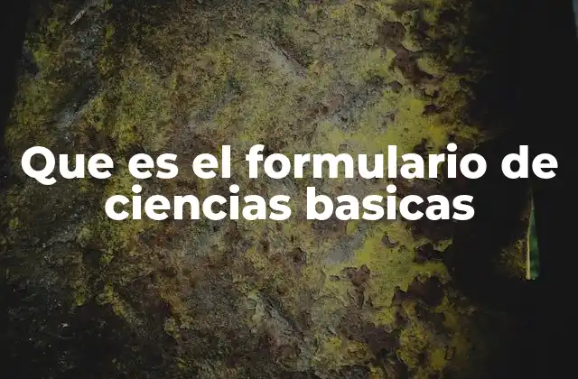 El papel del formulario en la educación científica