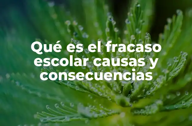 Qué es el Fracaso Escolar Causas y Consecuencias