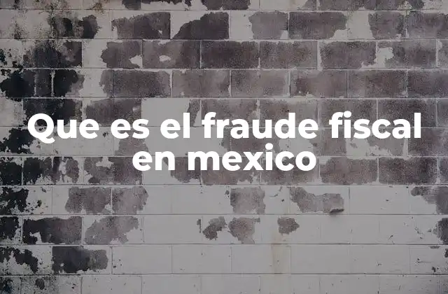 Que es el Fraude Fiscal en Mexico
