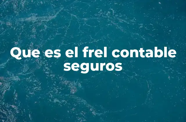 Que es el Frel Contable Seguros