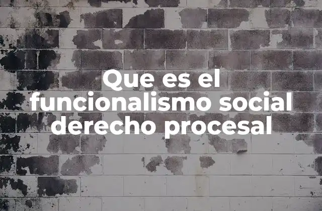 Que es el Funcionalismo Social Derecho Procesal
