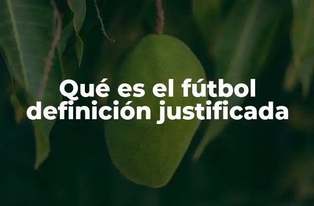 Qué es el Fútbol Definición Justificada