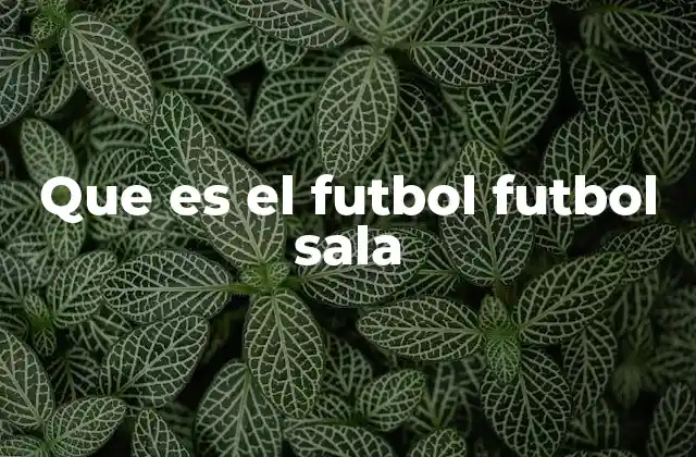 Que es el Futbol Futbol Sala