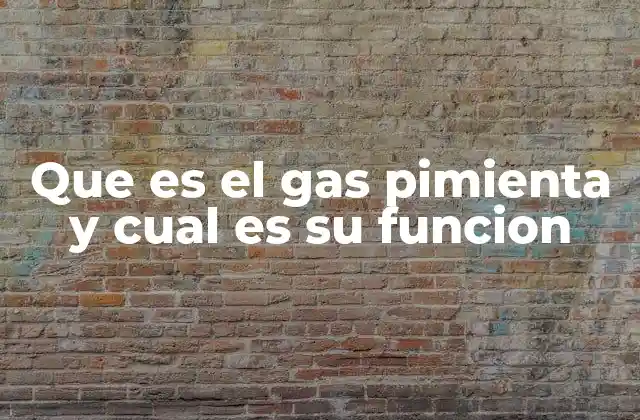 Que es el Gas Pimienta y Cual es Su Funcion