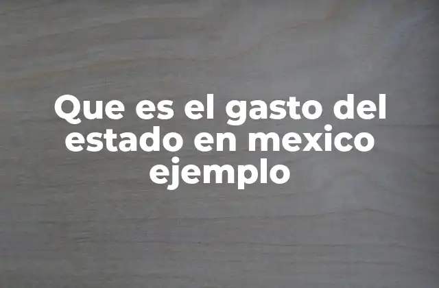 Que es el Gasto Del Estado en Mexico Ejemplo