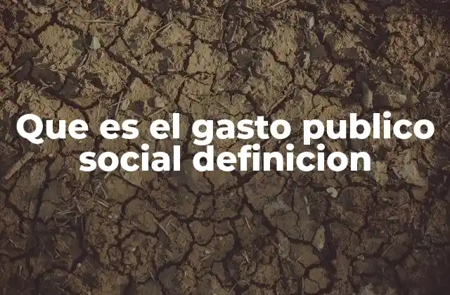 Que es el Gasto Publico Social Definicion