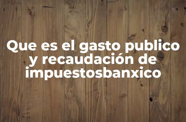 Que es el Gasto Publico y Recaudación de Impuestosbanxico