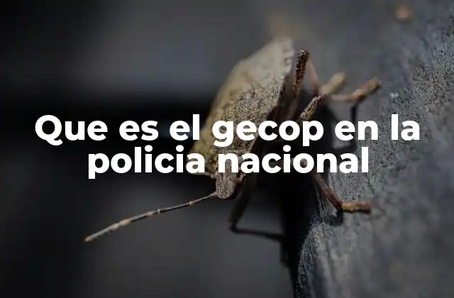Que es el Gecop en la Policia Nacional