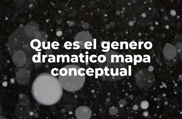 Que es el Genero Dramatico Mapa Conceptual