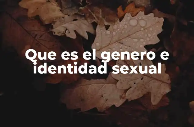Que es el Genero e Identidad Sexual