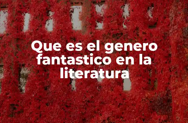Que es el Genero Fantastico en la Literatura