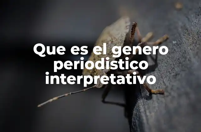 Que es el Genero Periodistico Interpretativo